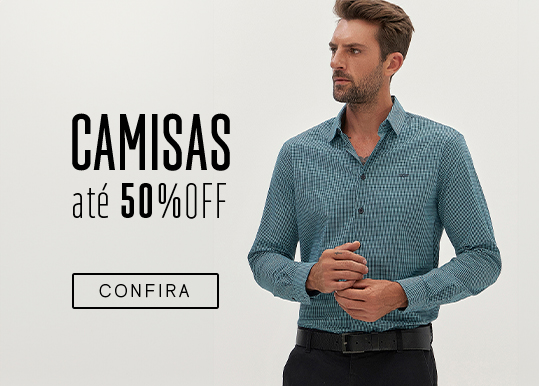 Camisas até 50% OFF